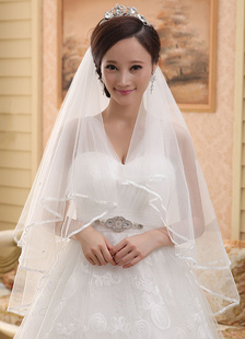 Voile à doights 2 couches en tulle plongeant