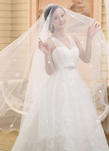 Voile de valse 1 couche en tulle forme d'ovale