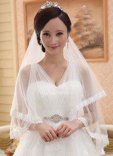 Voile à coude 1 couche en tulle plongeant