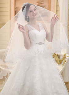 Voile de valse 1 couche en tulle forme d'ovale