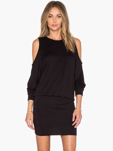 Épaule froide tricoté robe