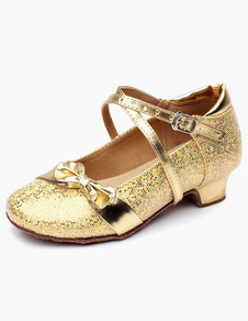 Chaussures danse latine Paillte à talons chiots croisé