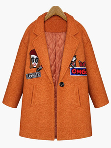 Manteau avec logo surdimensionné col à revers