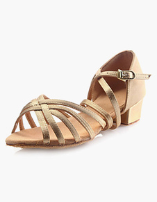 Chaussures de danse latine en satin à talons chiots croisé