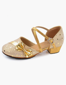 Chaussures de latine Paillte à talons chiots croisé