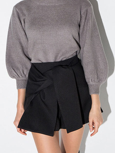 Short femme en gabardine noir