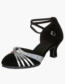 Chaussures de latine à talons épais semelle souple