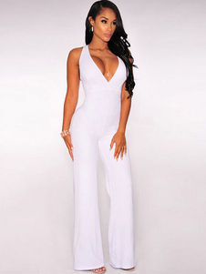 Combinaison féminine sexy blanche croisée