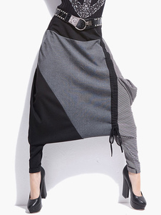 Pantalons de sarouel femme noirs en coton