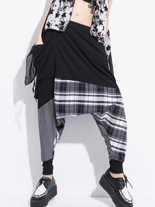 Pantalons de sarouel femme noirs en coton