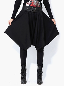 Pantalons de sarouel femme noirs en coton