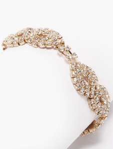 Bracelet à maillons rhinestone avec pli sur le fermoir