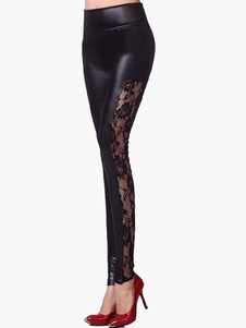 Attrayant Caleçon féminin casual noir avec dentelle