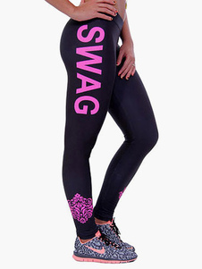 Leggings femmes verts casualimprimé lettres