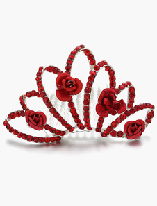 Paon en forme de Rose & Couronne strass