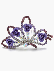 Couronne de métal rose & strass Tiara