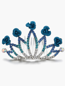 Lotus en forme de diadème strass colorés Couronne de métal