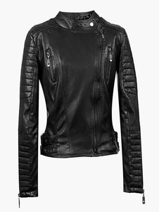 Veste féminine noir en patchwork ornement métallique col à revers