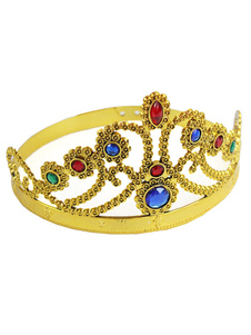 Couronne en plastique de strass colorés de la Reine