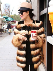 Veste en fausse fourrure multicolore à motif léopard