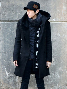 Manteau masculin en coton avec bouton