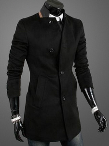 Manteau unique masculin bicolore avec bouton