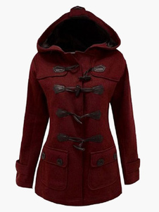 Manteau femme gris foncé avec poches à capuche