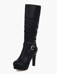 Bottes mi-mollet Zip à bout rond es