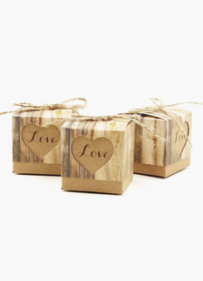 Boîte cadeau d'anniversaire en papier spécial marron carré