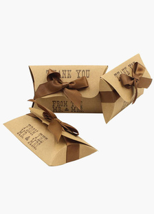 Boîte cadeau d'anniversaire en papier spécial marron carré