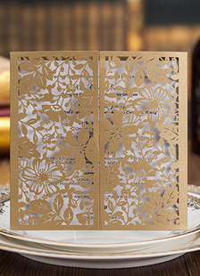 Cartes de mariage carte plat papier or 50 pièces