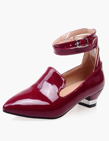 Escarpins à talons épais fait main avec boucle