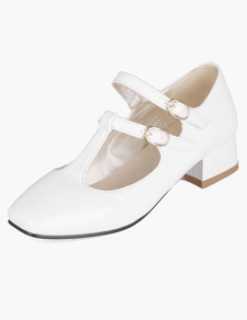 Escarpins à talons épais fait main avec boucle