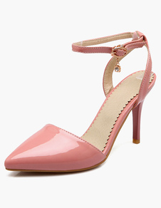 Chaussures à talons aigus fait main ornement métallique en tissu