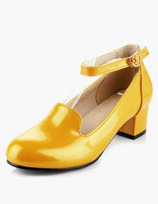 Escarpins à talons épais fait main avec boucle