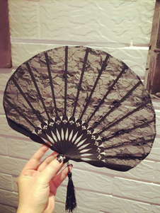 Dentelle Sexy noir pliant ventilateur pour femmes