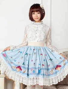 Robe lolita bleue avec dentelle