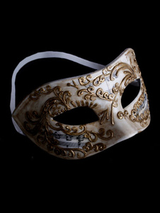 Masque de synthétique de peinture or masculine pour Mardi Gras