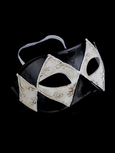 Treillis noir motif masque synthétique hommes pour Mardi Gras