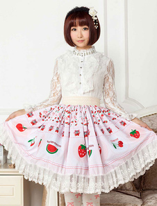 Robe lolita rose avec dentelle
