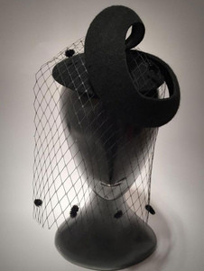 Accessoires Cospley noir synthétique chapeau avec voile