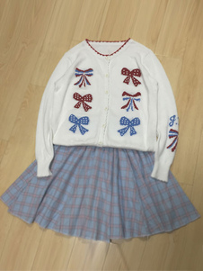 White s'incline coton Lolita Cardigan pour filles