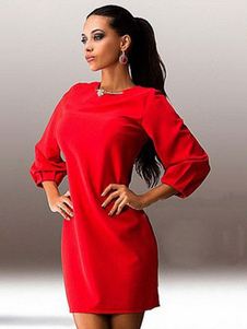 Sexy robe droite ornement métallique