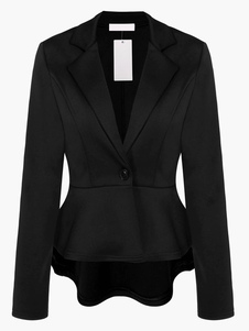Blazer femme mode en coton à volants col V