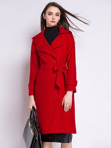 Manteau femme avec poches col à revers