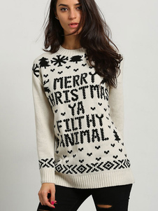 Pull féminin écru blanc