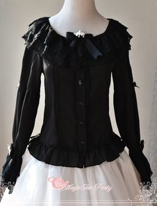 Chemisier lolita Joli en chiffon avec noeud col rond