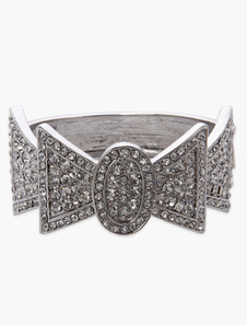 Bracelet strass papillon gris