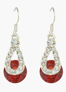 Boucle d'oreille goutte strass brillant mignon en 4 couleurs