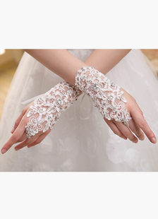 Gants Mitaines en dentelle ivoire de mariage Longueur de poignet